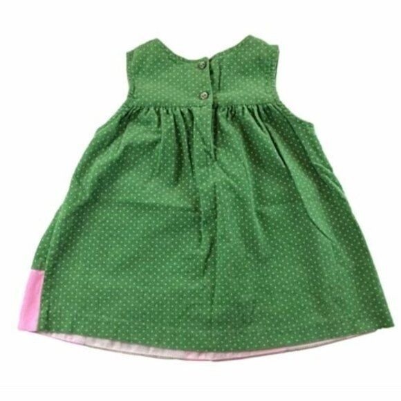 Baby Dress Rare Too Size 24 months One Piece Twill Corduroy Jumper Green Spring - Picture 2 of 12